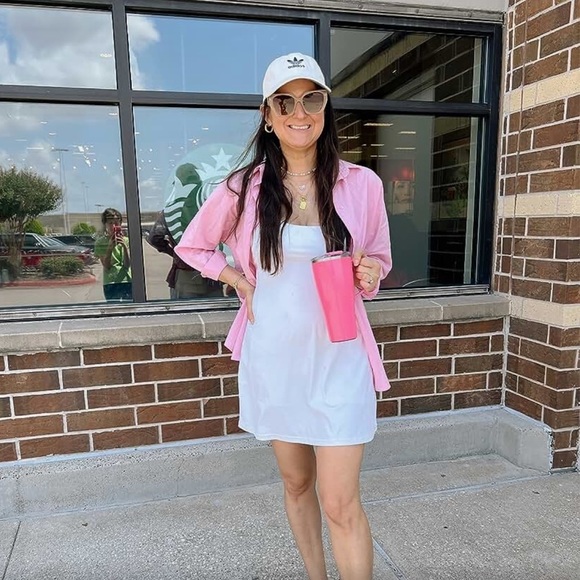 K.Tennis Dress, Workout with Built-in Bra Shorts Pockets Exercise Dress - Picture 5 of 16